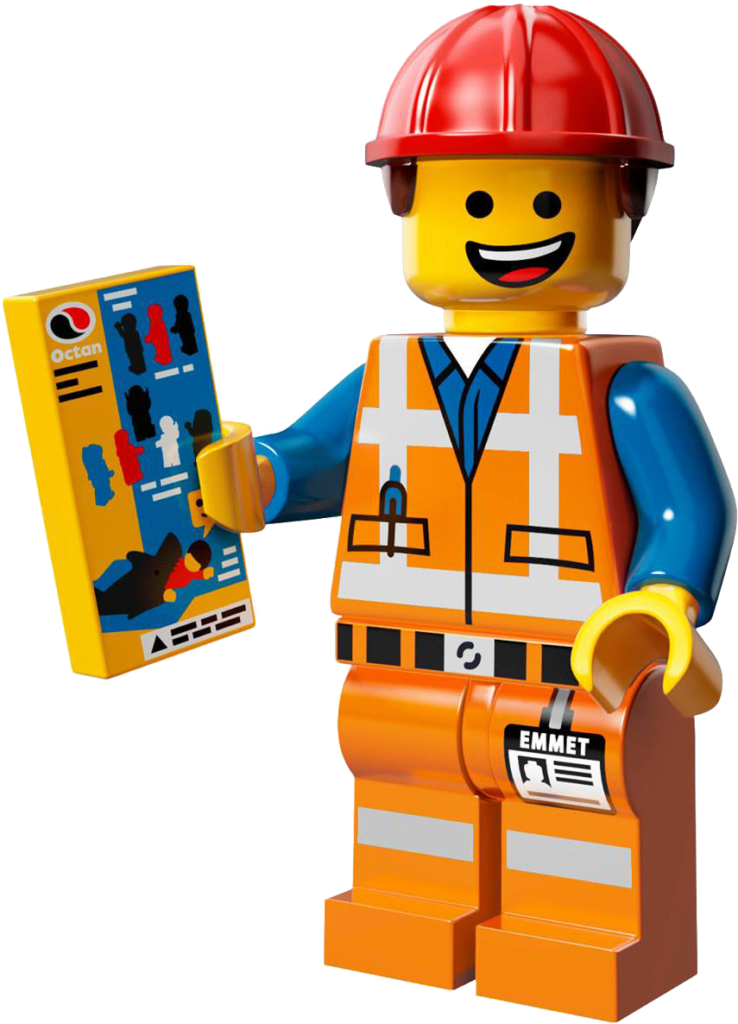 ludzik LEGO zachęcający do wypełnienia formularza